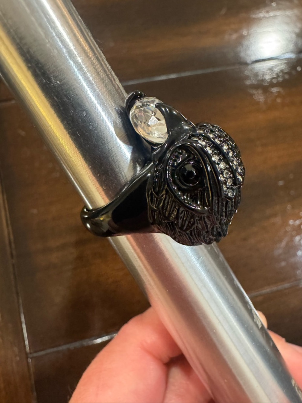 Kurt Geiger Pave Eagle Crystal Cocktail Ring - Picture 4 of 6